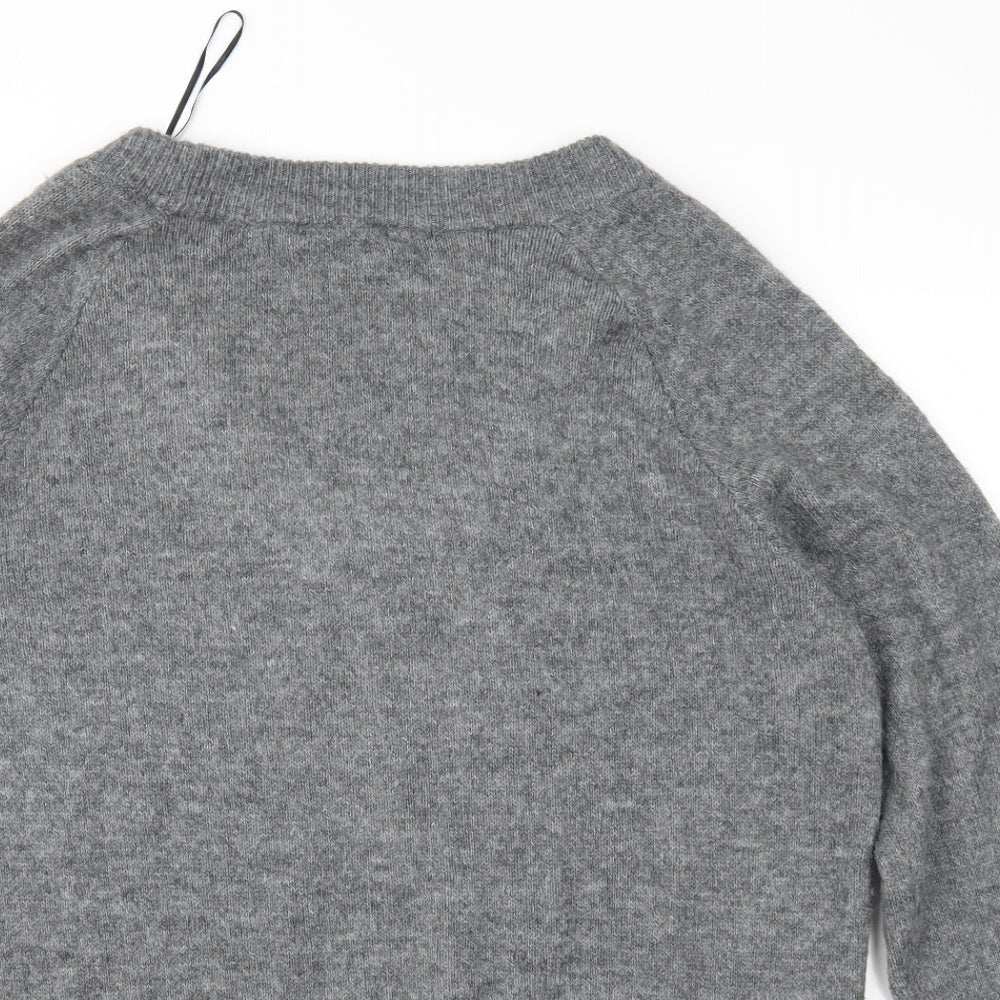 H&M Mens Grey  Knit Pullover Jumper Size S