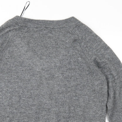 H&M Mens Grey  Knit Pullover Jumper Size S