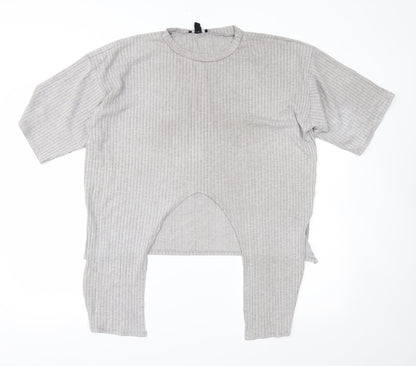 Womens UK Size 10 New Look Grey Basic T-Shirt