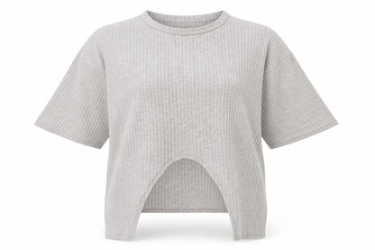 Womens UK Size 10 New Look Grey Basic T-Shirt