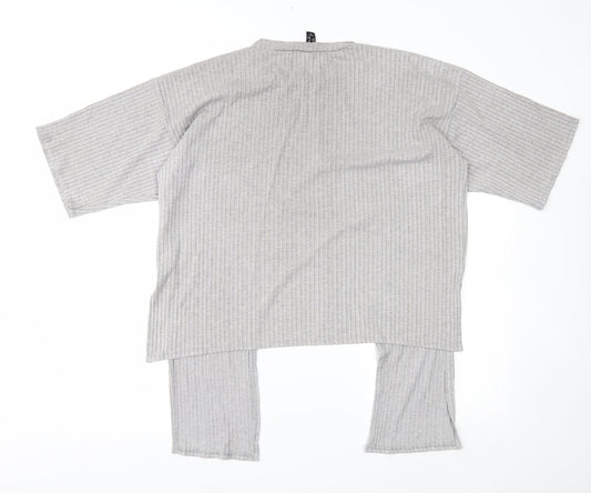 Womens UK Size 10 New Look Grey Basic T-Shirt