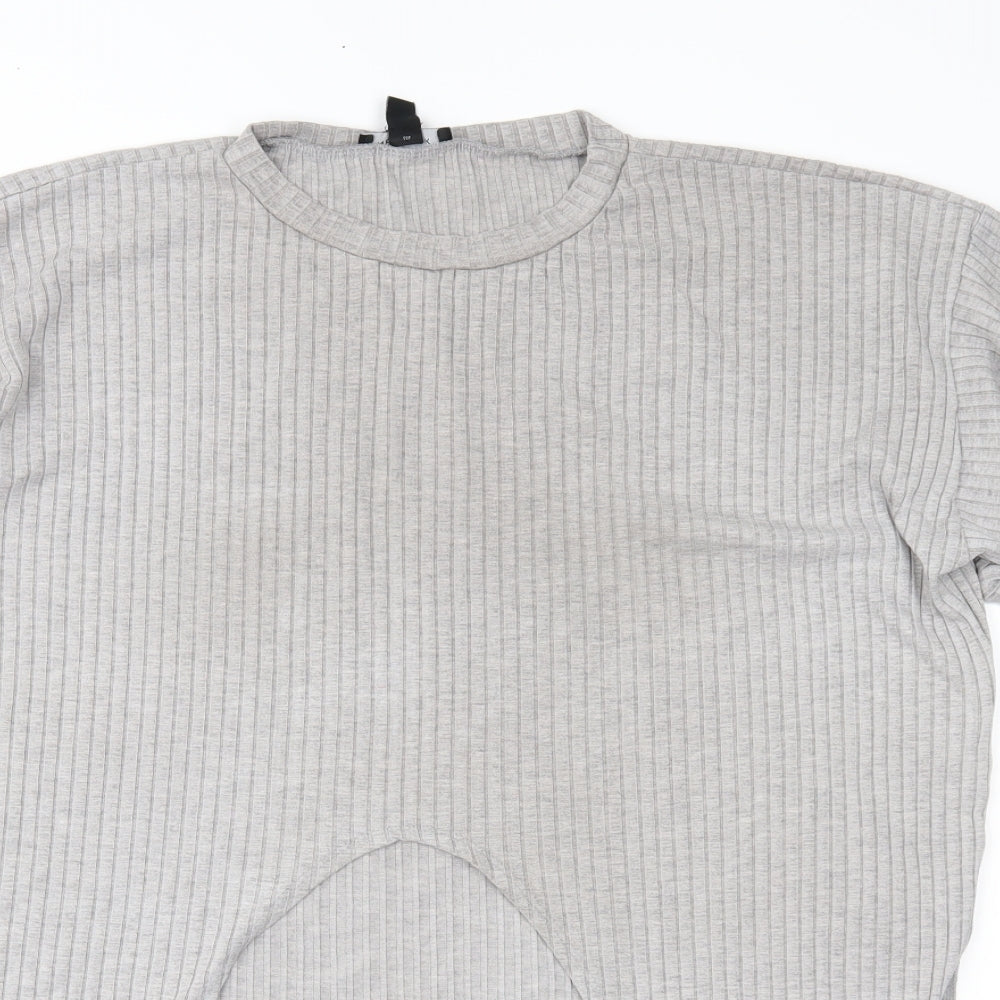 Womens UK Size 10 New Look Grey Basic T-Shirt