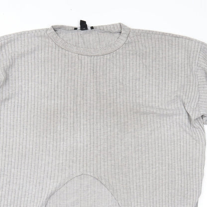 Womens UK Size 10 New Look Grey Basic T-Shirt
