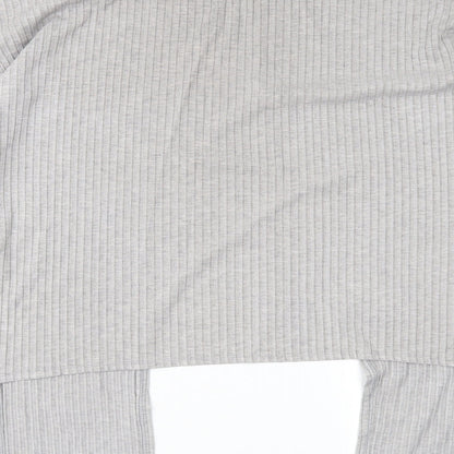 Womens UK Size 10 New Look Grey Basic T-Shirt