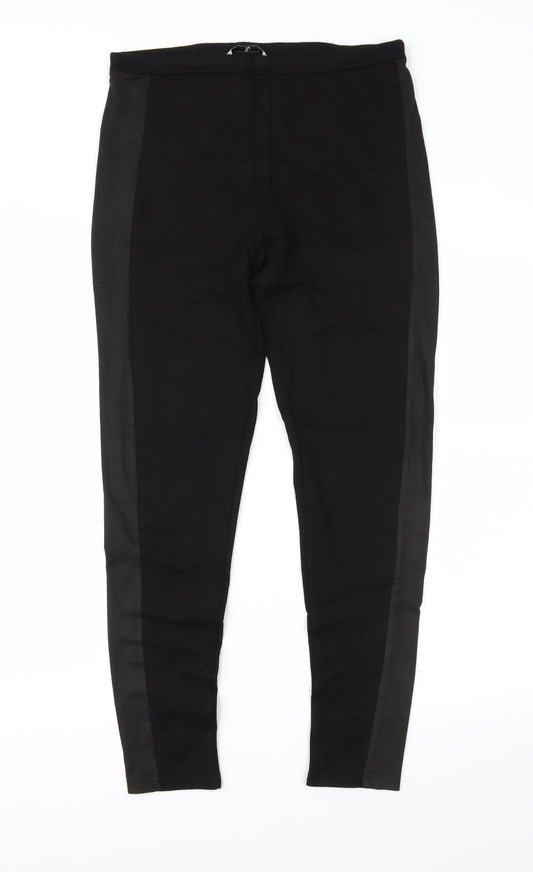 TU Womens Black  Blended Fabric Carrot Leggings Size 12 L26.5 in