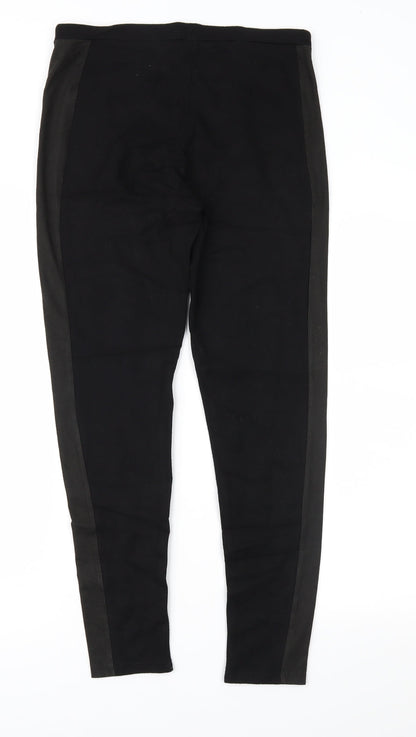 TU Womens Black  Blended Fabric Carrot Leggings Size 12 L26.5 in