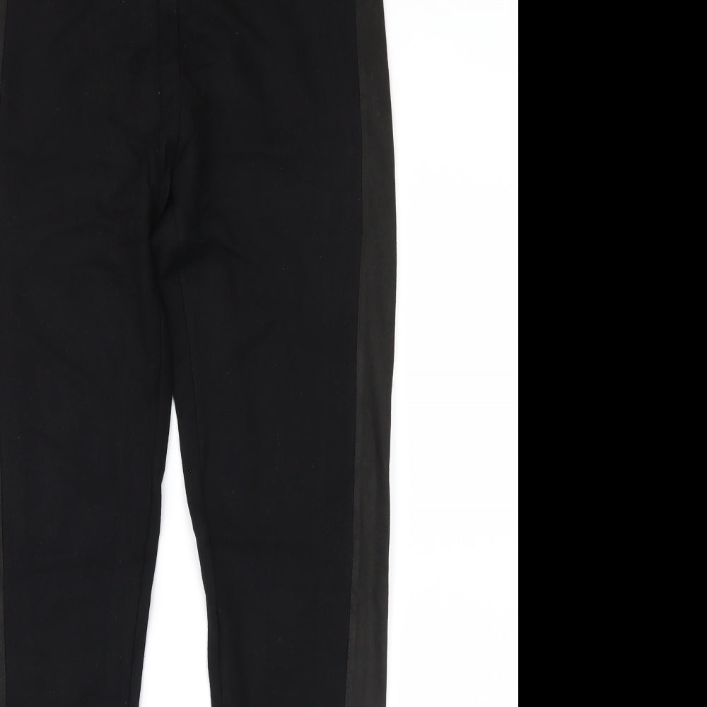 TU Womens Black  Blended Fabric Carrot Leggings Size 12 L26.5 in