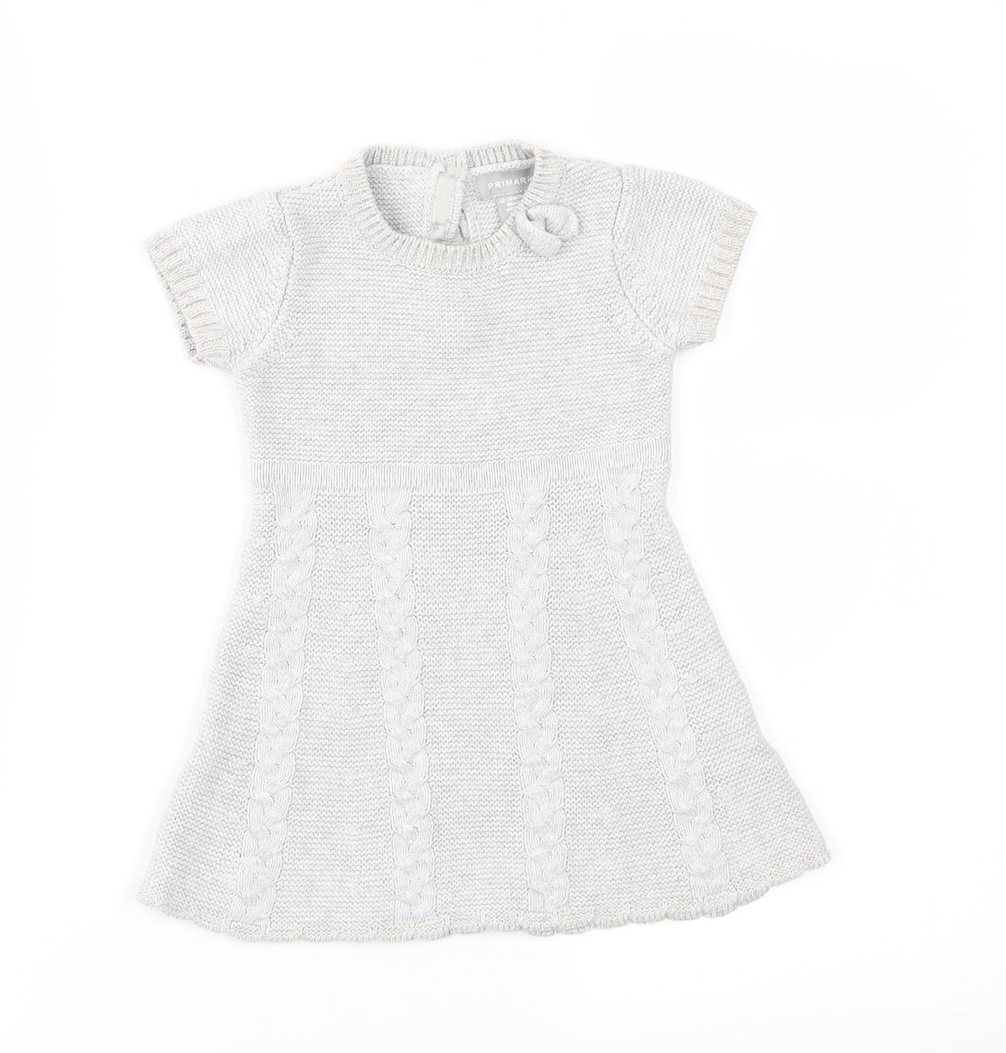 Primark Girls Grey  Knit Jumper Dress  Size 12-18 Months