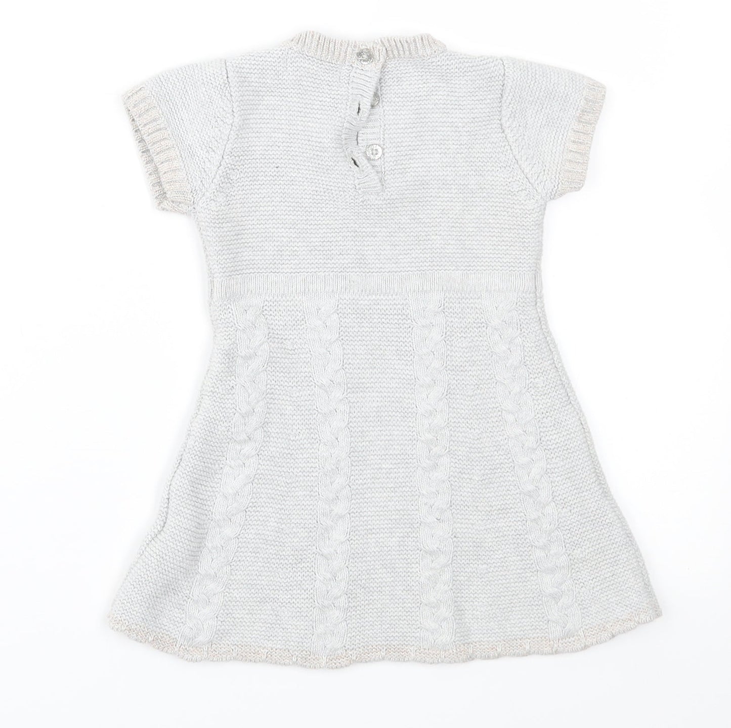Primark Girls Grey  Knit Jumper Dress  Size 12-18 Months