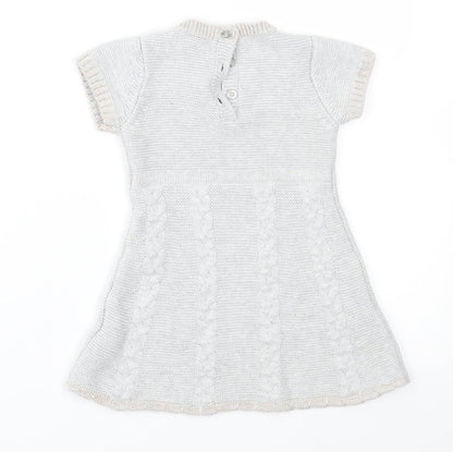 Primark Girls Grey  Knit Jumper Dress  Size 12-18 Months