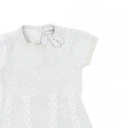 Primark Girls Grey  Knit Jumper Dress  Size 12-18 Months