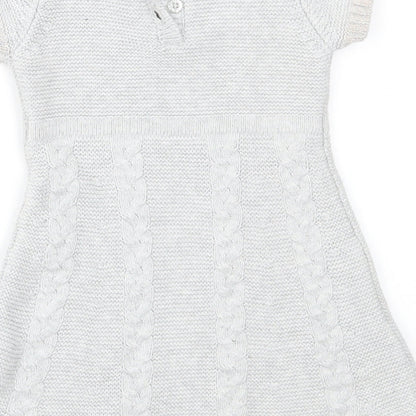 Primark Girls Grey  Knit Jumper Dress  Size 12-18 Months