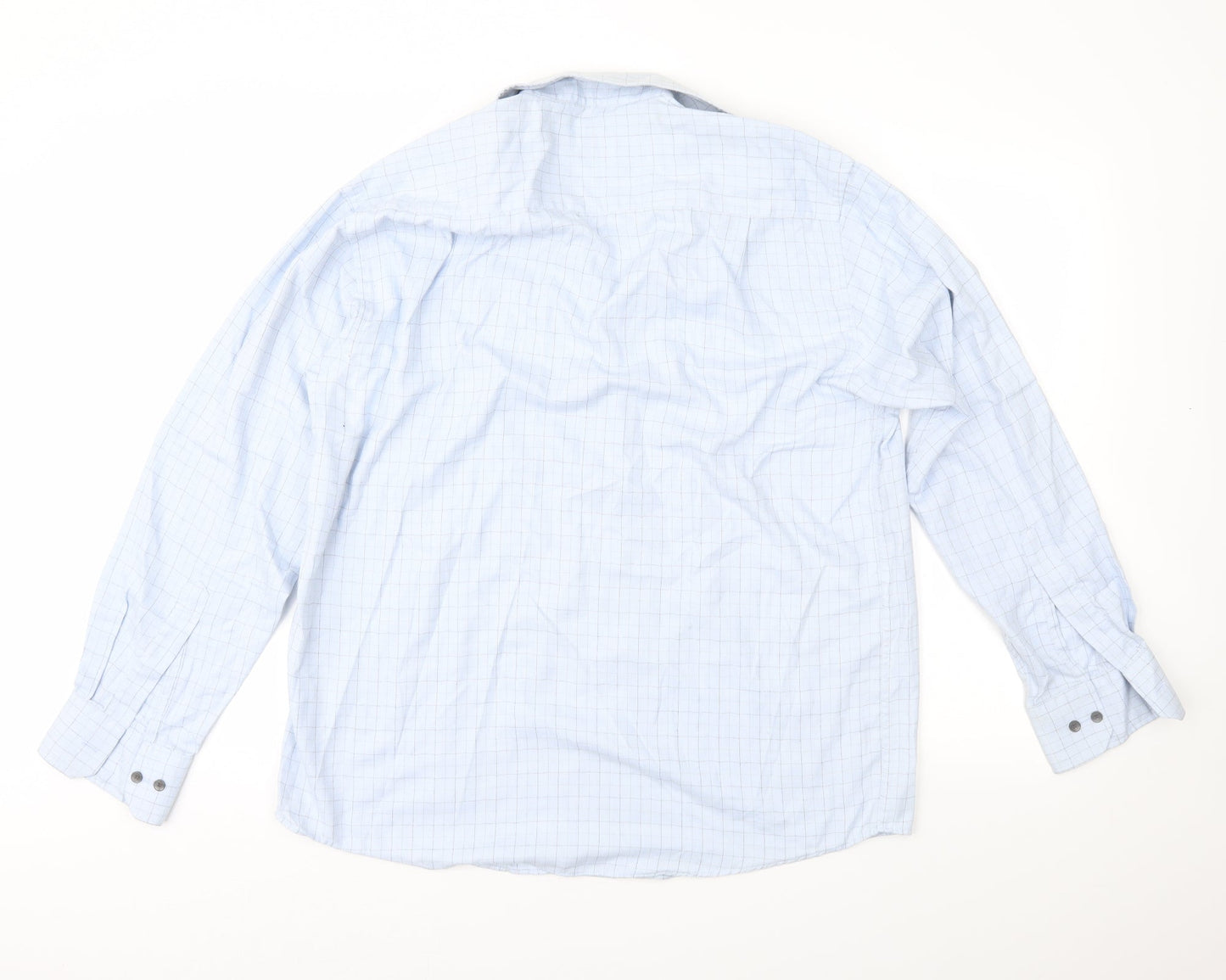 Mens UK Size 15.5 BHS Blue  Button-Up Long Sleeve Casual Shirt