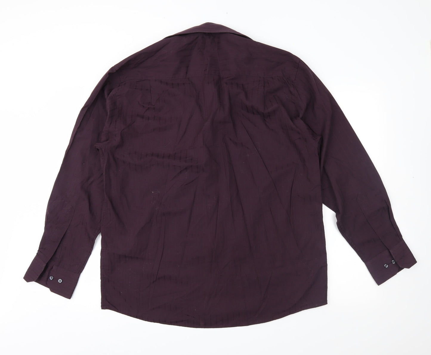 Mens UK Size 15.5 BHS Purple  Button-Up Long Sleeve Casual Shirt