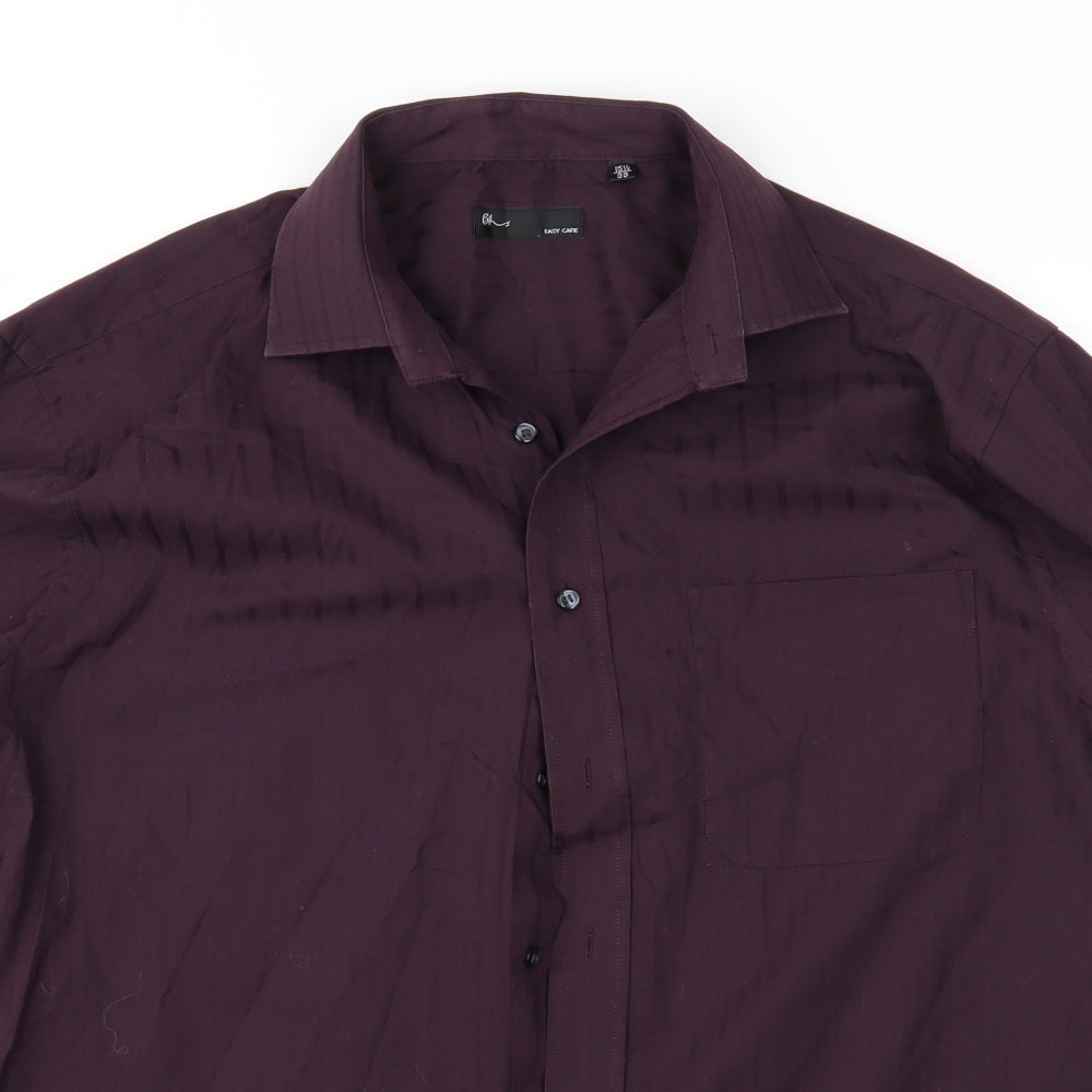 Mens UK Size 15.5 BHS Purple  Button-Up Long Sleeve Casual Shirt