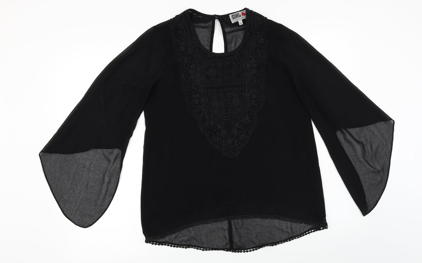 Womens UK Size 8 River Island Black Basic Blouse
