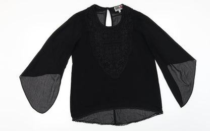Womens UK Size 8 River Island Black Basic Blouse