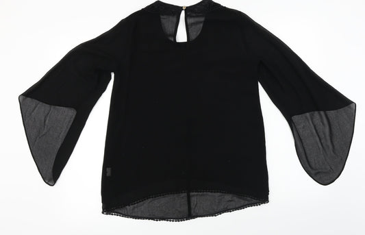Womens UK Size 8 River Island Black Basic Blouse
