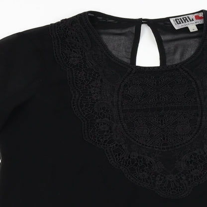Womens UK Size 8 River Island Black Basic Blouse
