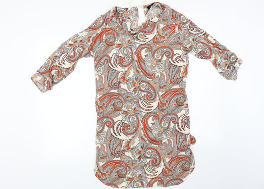 F&F  Womens Ivory Floral  A-Line  Size 8