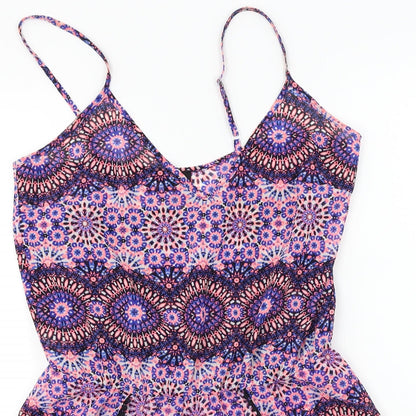 New Look  Womens Pink Floral  Jumpsuit One-Piece Size 8