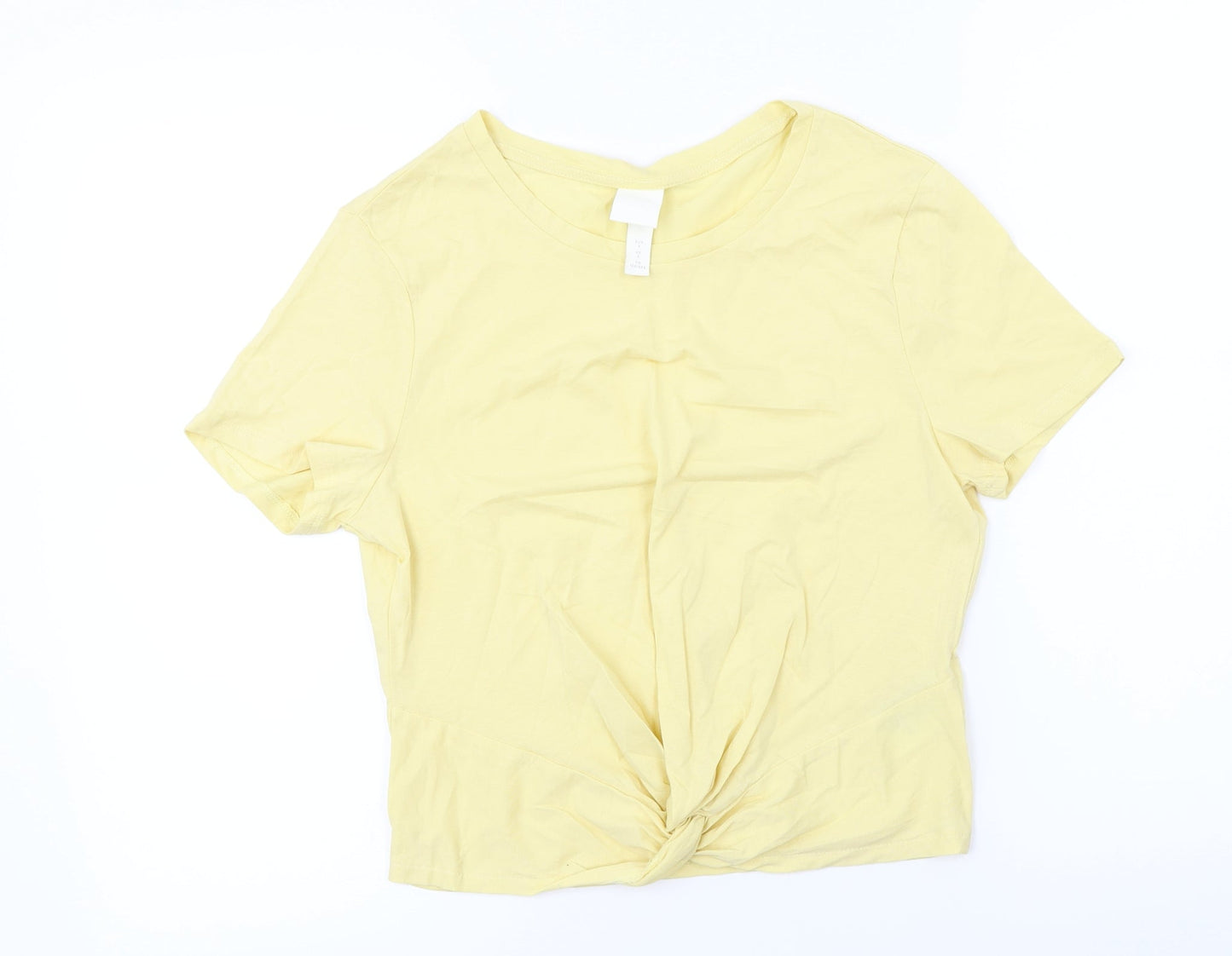 H&M Womens Yellow   Basic T-Shirt Size S