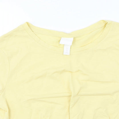 H&M Womens Yellow   Basic T-Shirt Size S