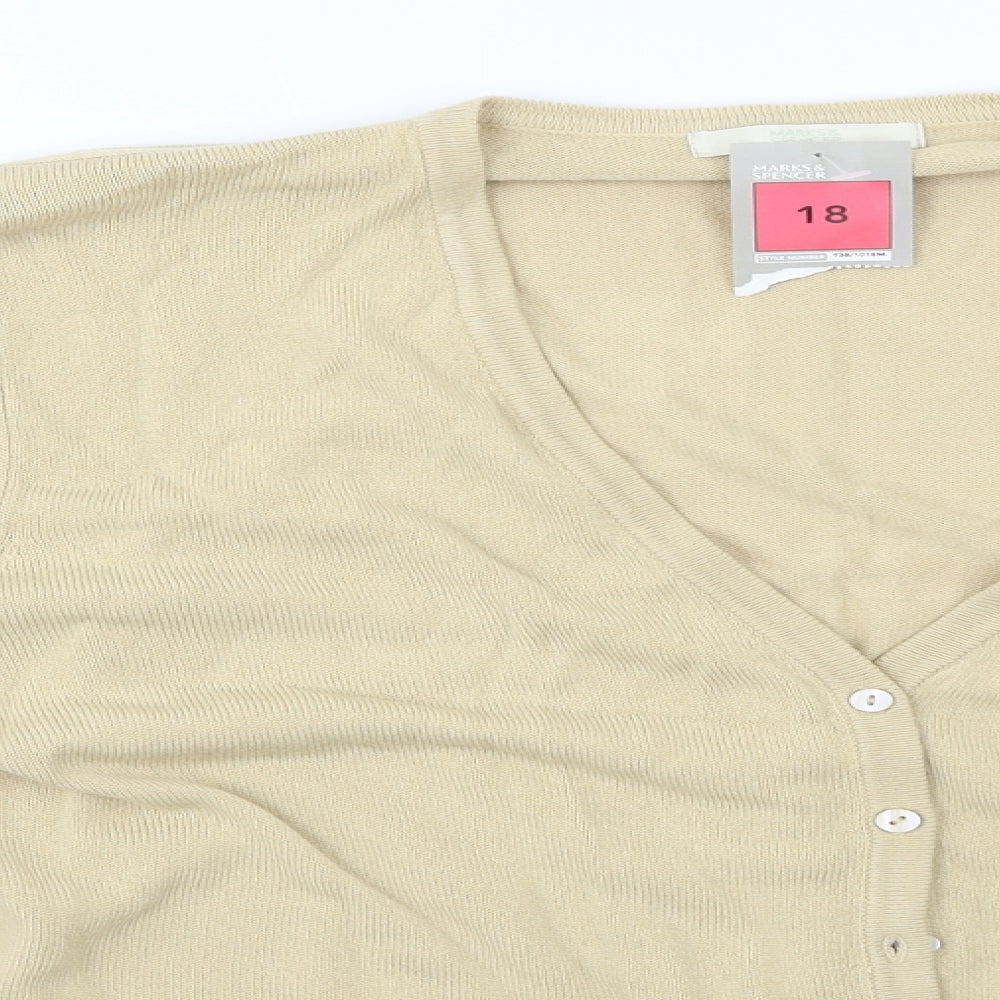 Marks and Spencer Womens Beige   Cardigan Jumper Size 18