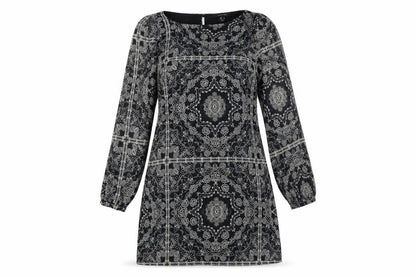 Atmosphere  Womens Black Fair Isle  A-Line  Size 10