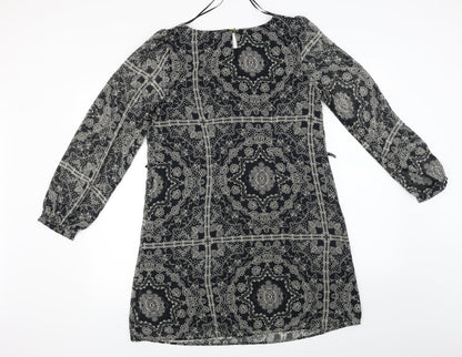 Atmosphere  Womens Black Fair Isle  A-Line  Size 10