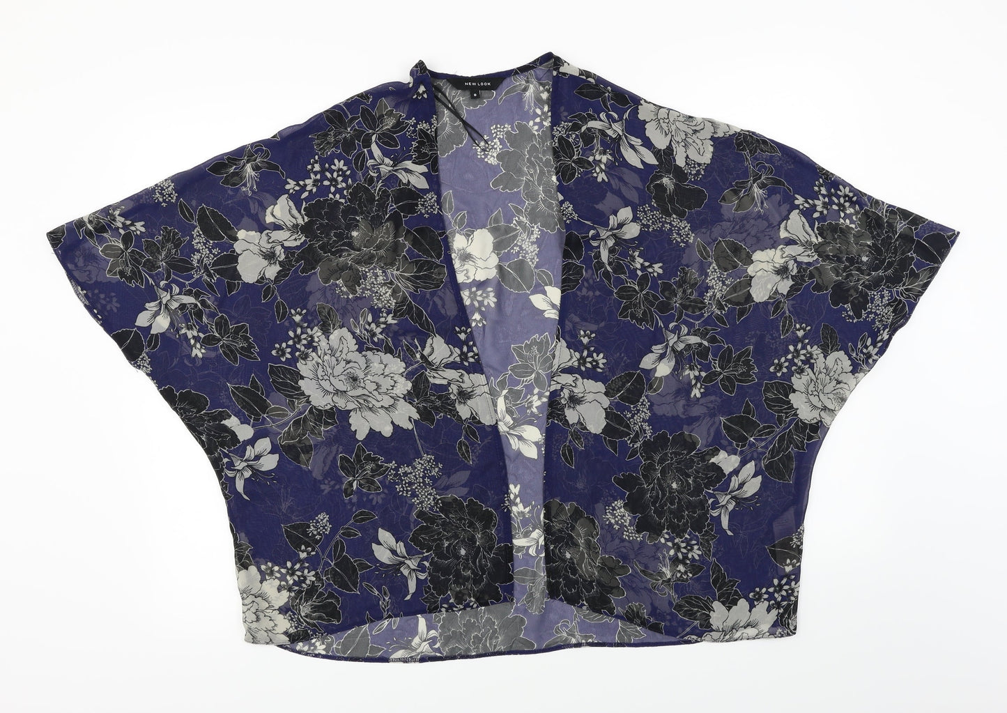 New Look  Womens Blue Floral  Cardigan Jumper Size 8