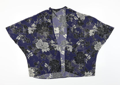 New Look  Womens Blue Floral  Cardigan Jumper Size 8