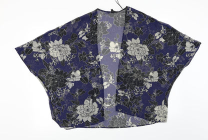 New Look  Womens Blue Floral  Cardigan Jumper Size 8