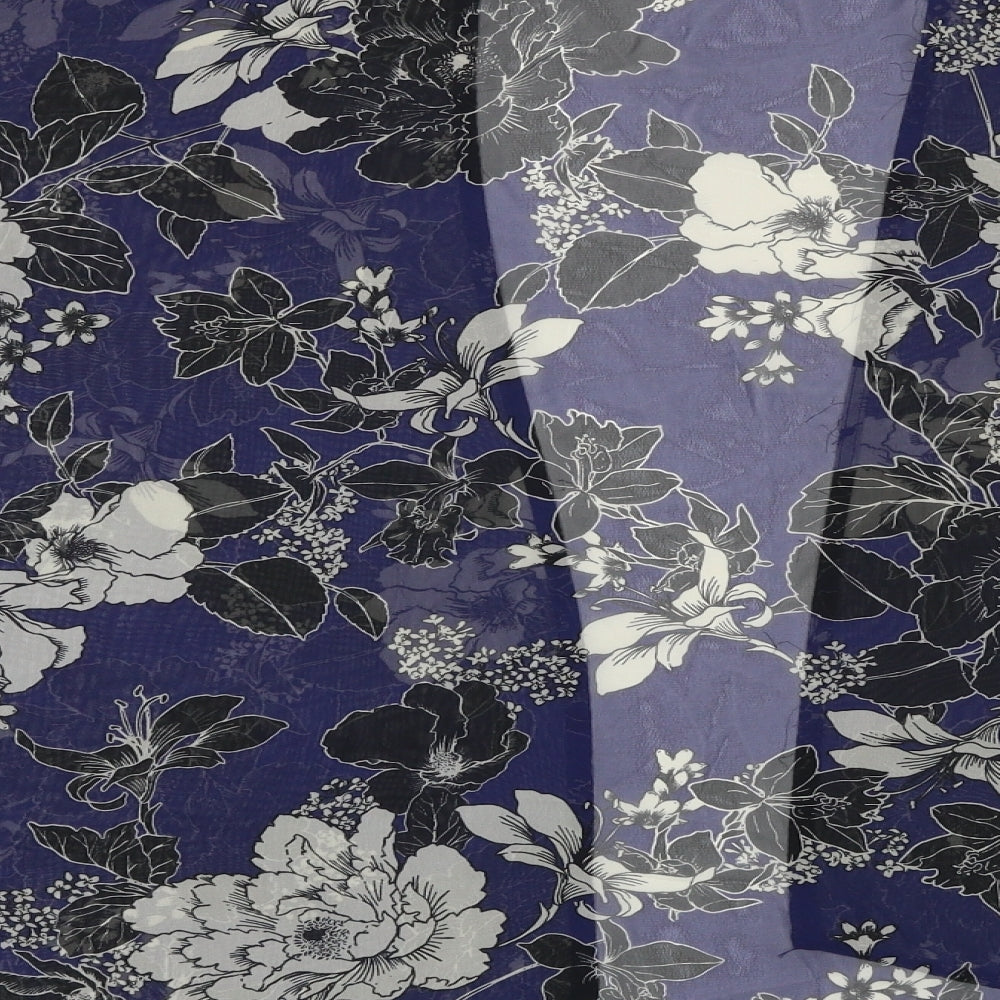 New Look  Womens Blue Floral  Cardigan Jumper Size 8