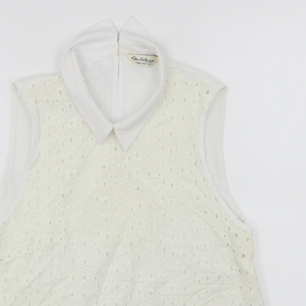 Miss Selfridge  Womens Ivory Floral  Basic T-Shirt Size 14