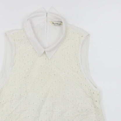 Miss Selfridge  Womens Ivory Floral  Basic T-Shirt Size 14