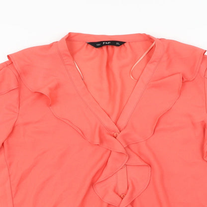 F&F  Womens Orange   Basic Blouse Size 8
