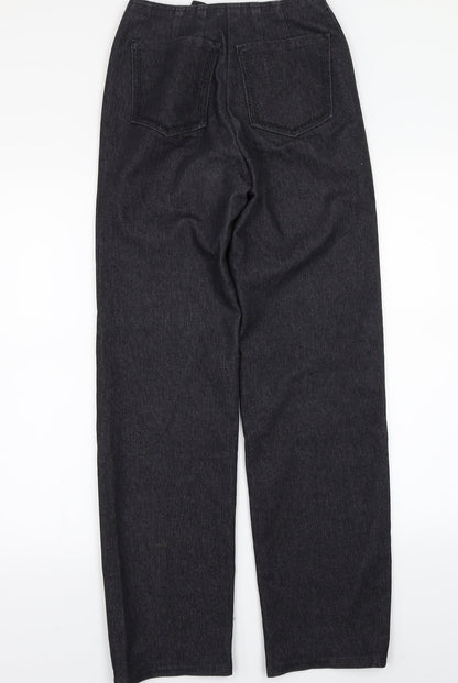 Womens UK Size  Preworn Regular Fit Straight Black Jeans