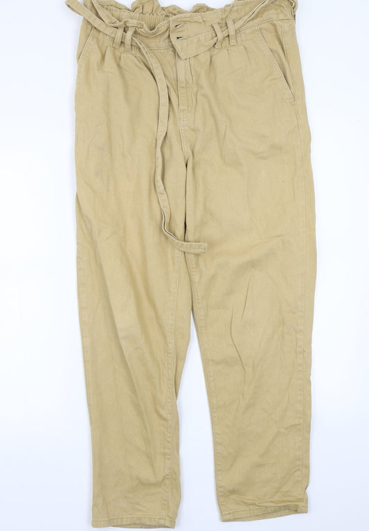 Denim & Co. Womens Beige   Straight Jeans Size 14 L28 in