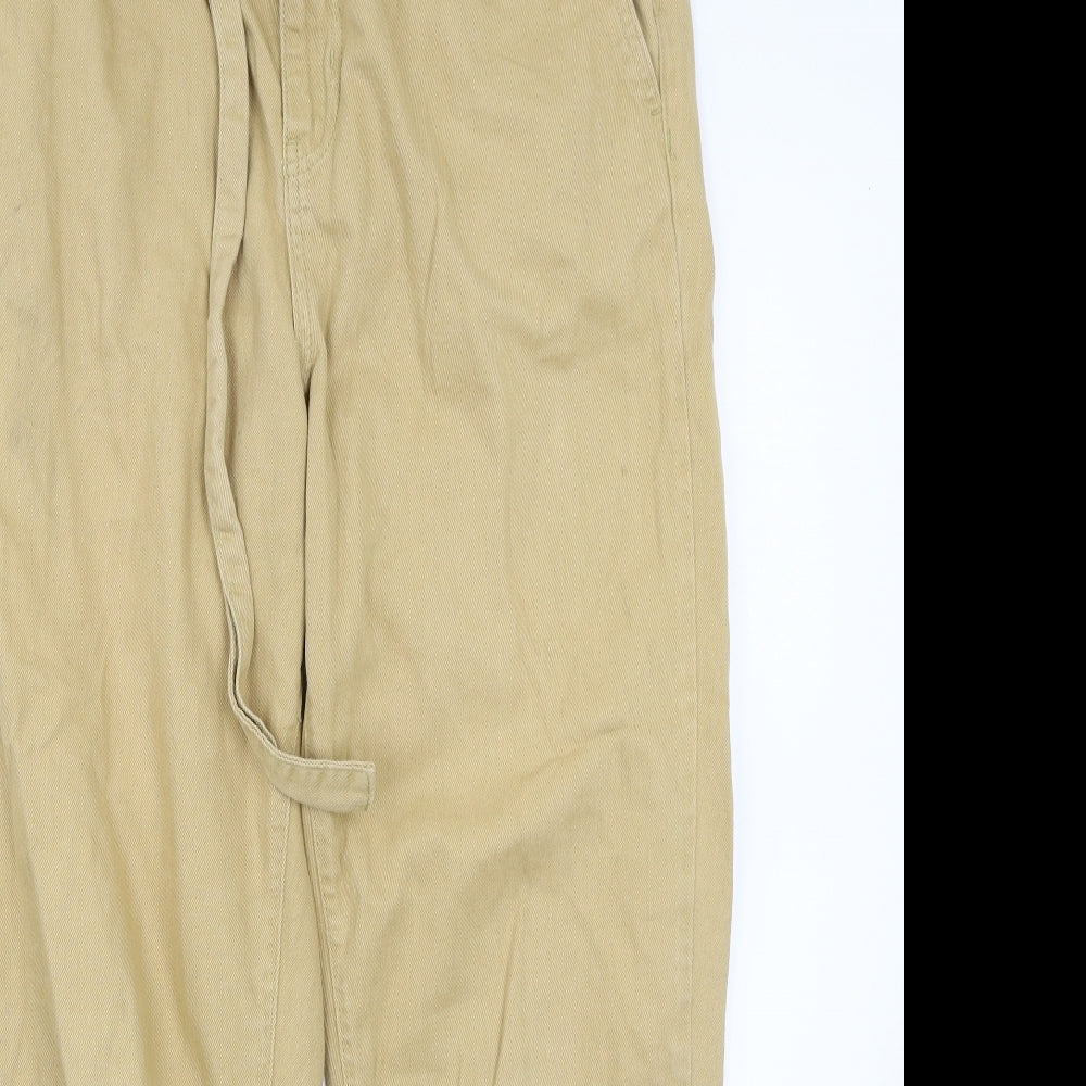 Denim & Co. Womens Beige   Straight Jeans Size 14 L28 in