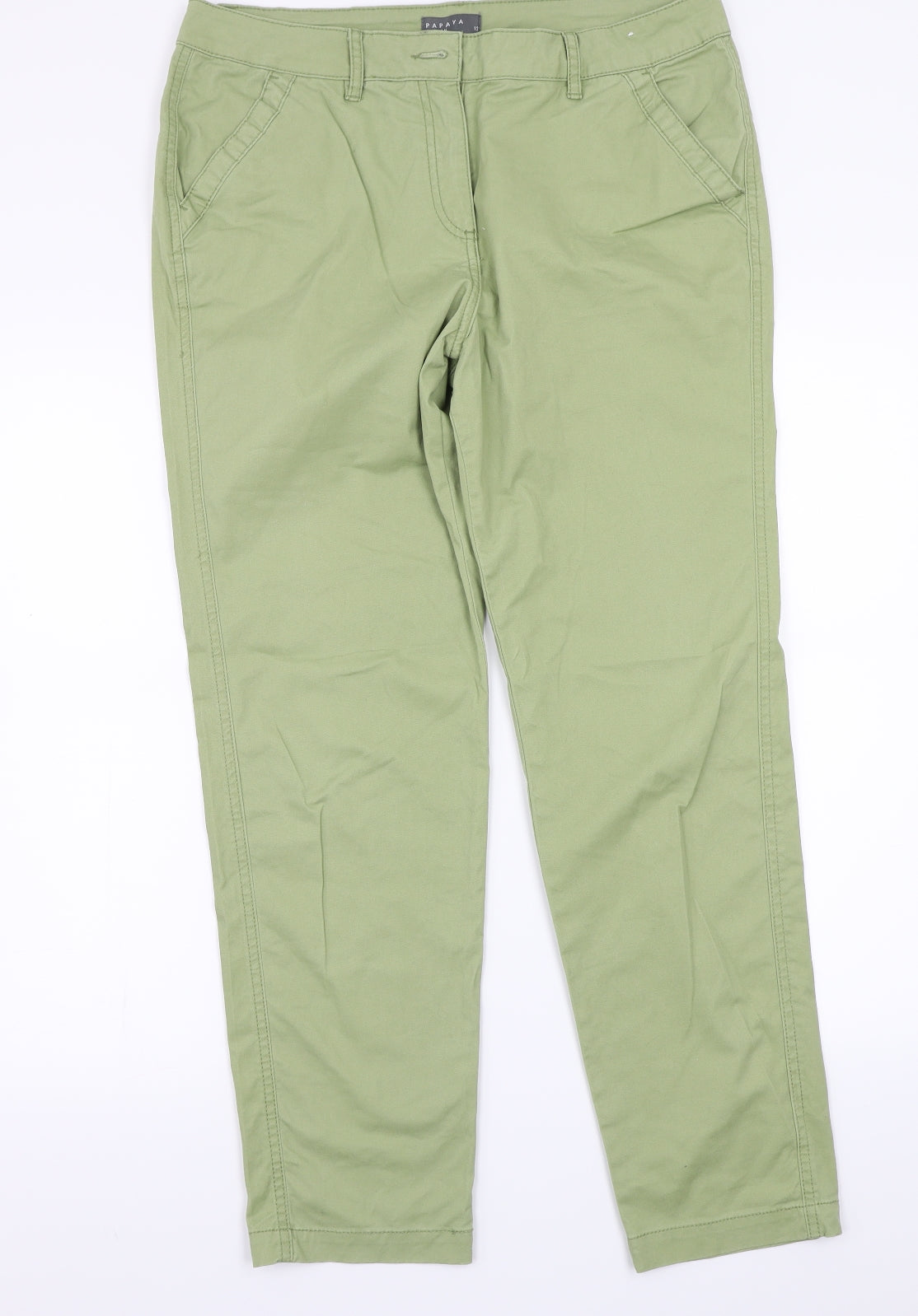 Womens UK Size 12 Papaya Regular Fit  Green Trousers