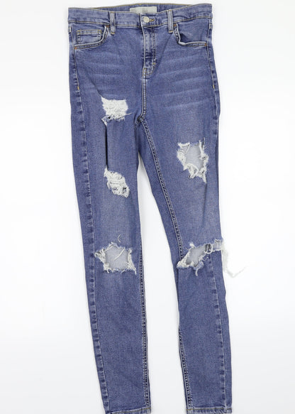 Topshop Womens Blue   Straight Jeans Size 30 L29 in