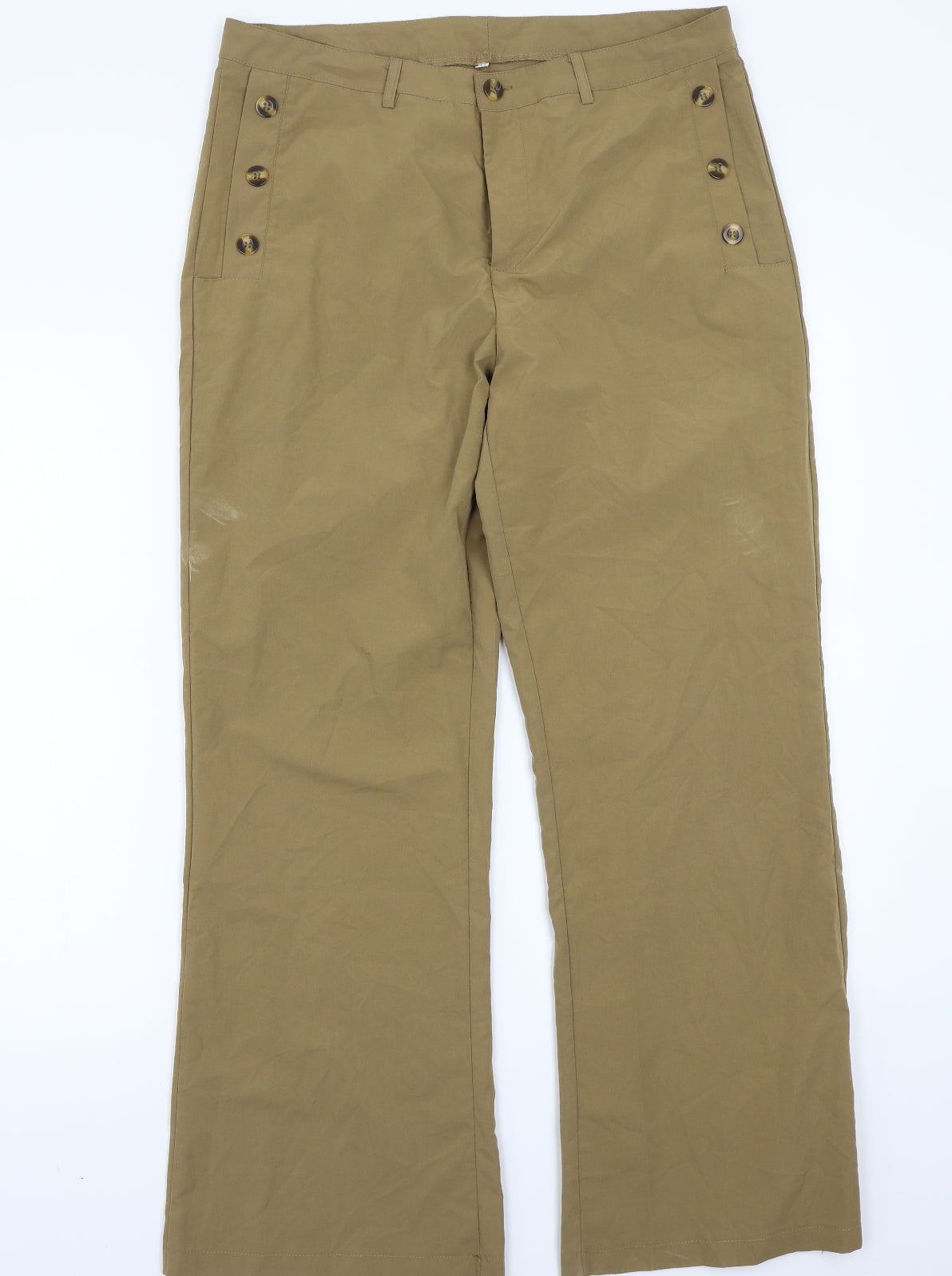 Womens UK Size L Preworn Regular Fit  Brown Trousers