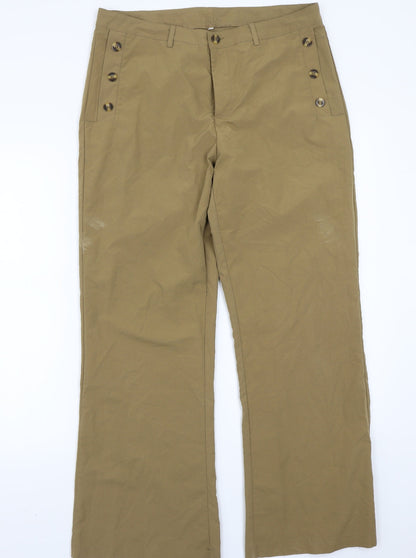 Womens UK Size L Preworn Regular Fit  Brown Trousers