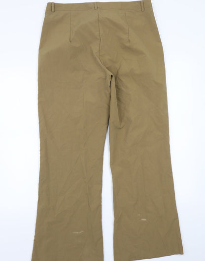Womens UK Size L Preworn Regular Fit  Brown Trousers