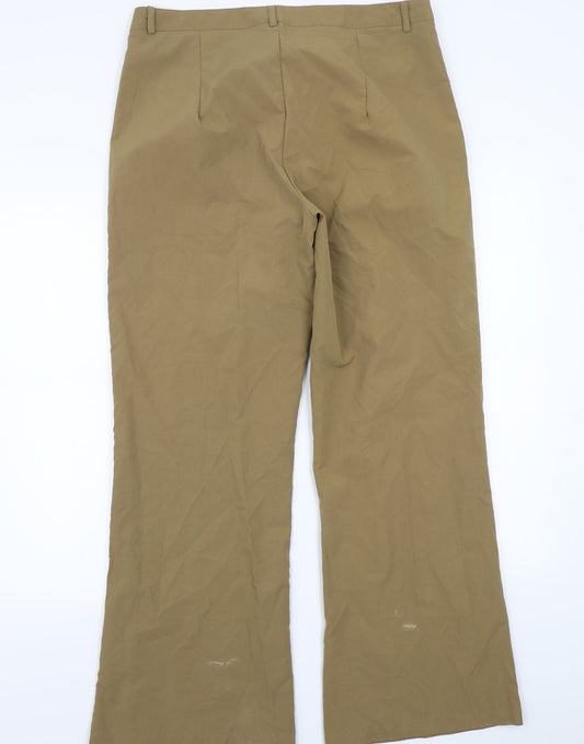 Womens UK Size L Preworn Regular Fit  Brown Trousers