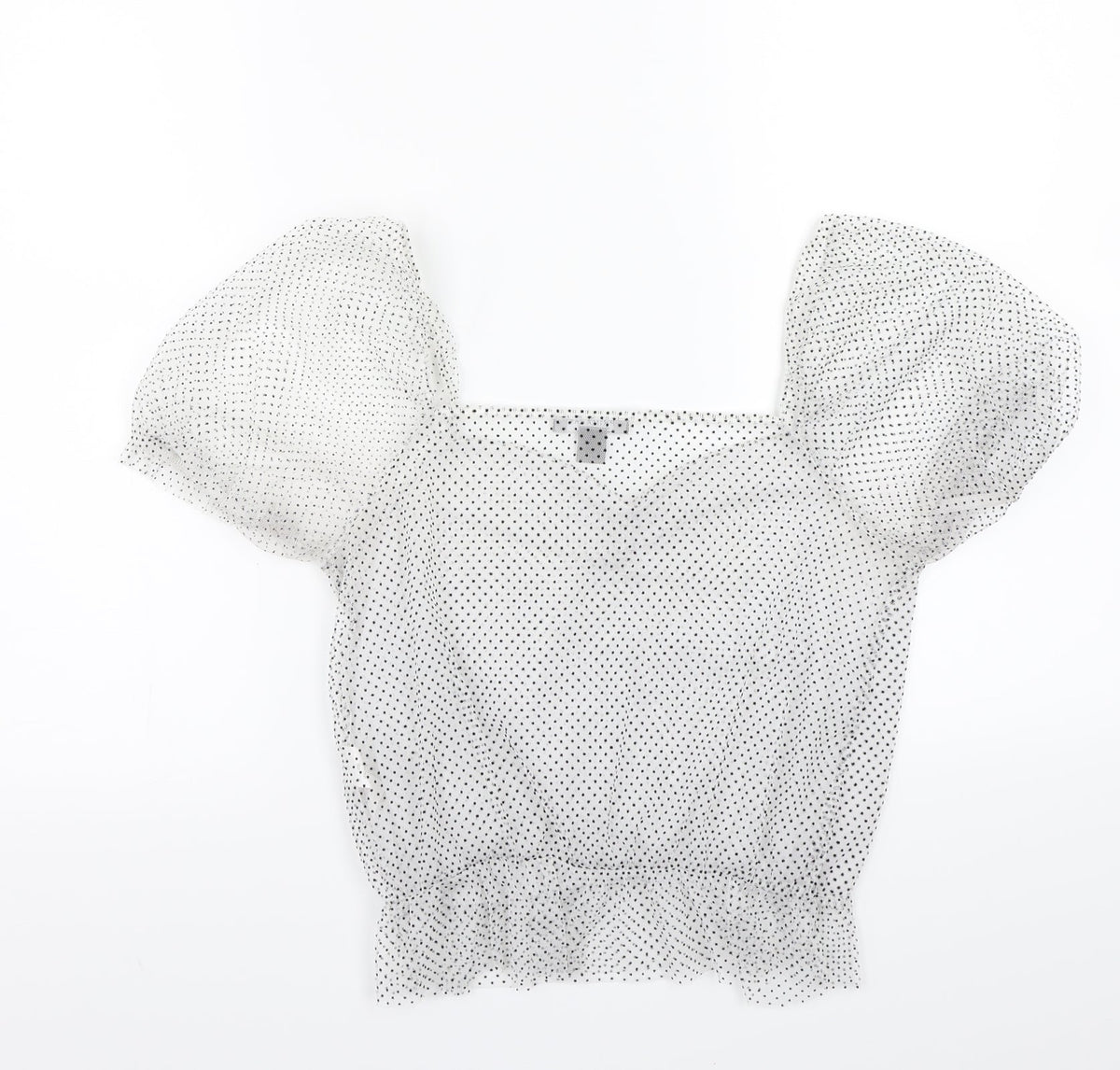 Primark Girls White Polka Dot  Basic T-Shirt Size S