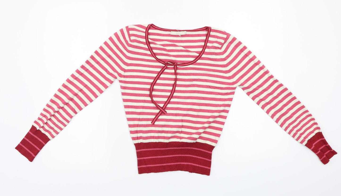 Marks and Spencer  Womens Pink Striped  Pullover Jumper Size 12