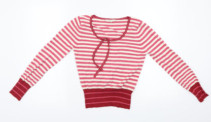 Marks and Spencer  Womens Pink Striped  Pullover Jumper Size 12