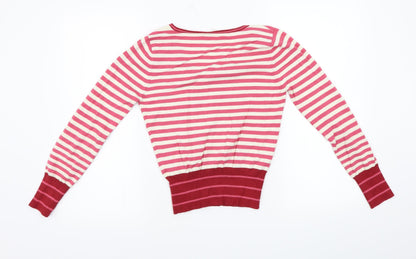 Marks and Spencer  Womens Pink Striped  Pullover Jumper Size 12